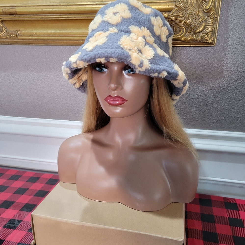 Grey and Yellow Flowered Hat
